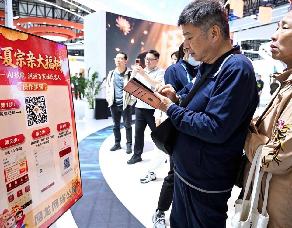 华夏宗亲大福树 interactive display at Digital China Summit