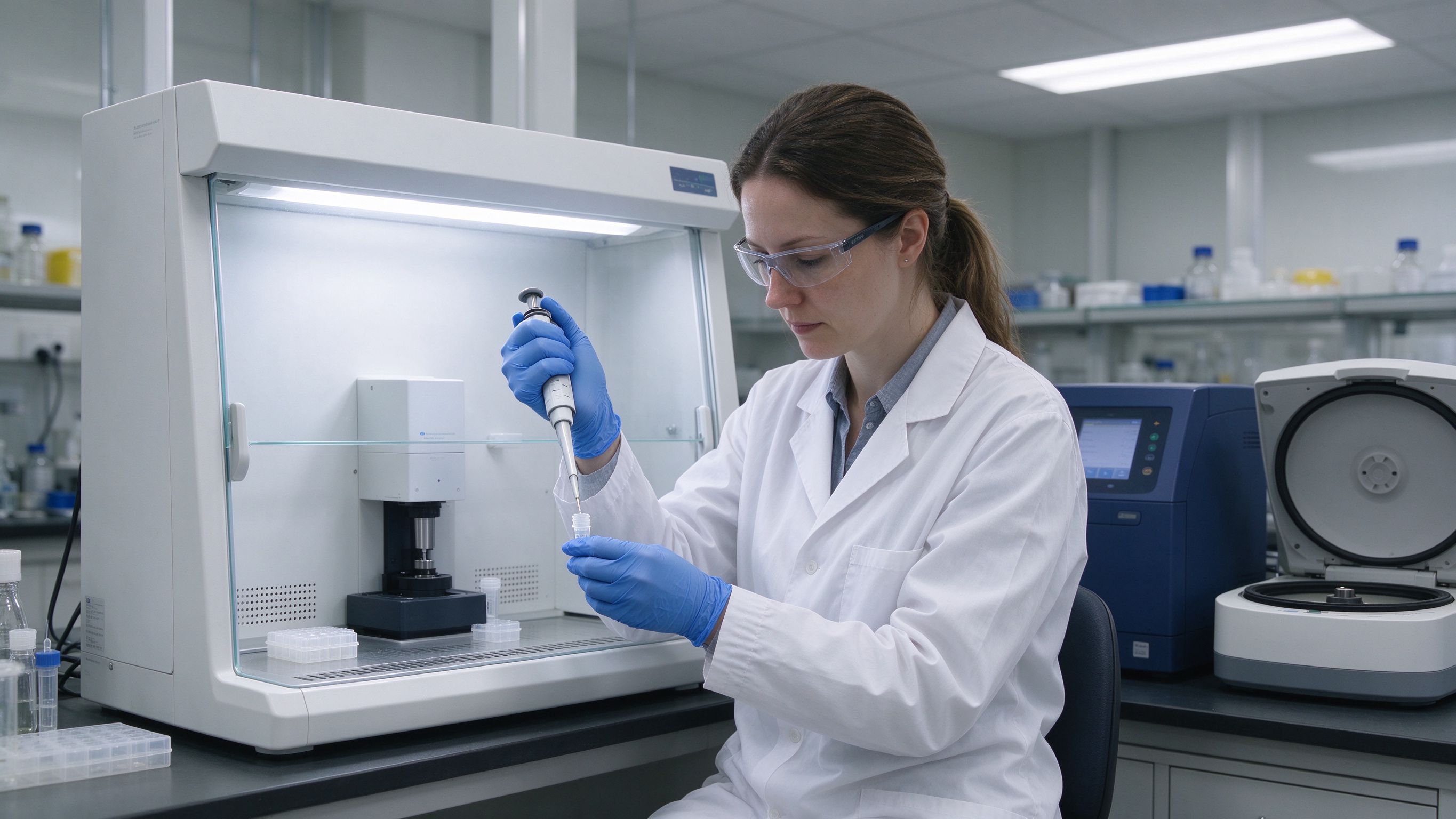 Ancient DNA laboratory research scene